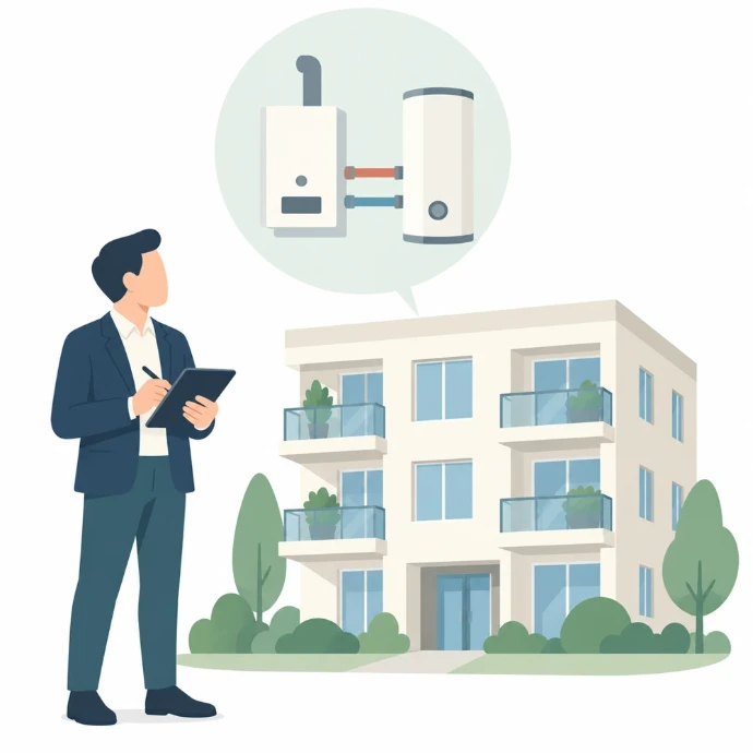 Certificateur relevant les installations collectives de chauffage et d’eau chaude d’une copropriété
