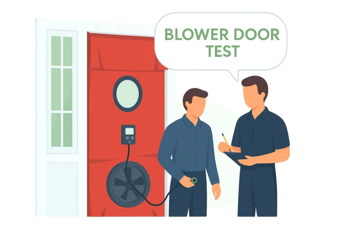 illustration du principe Blower Door Test